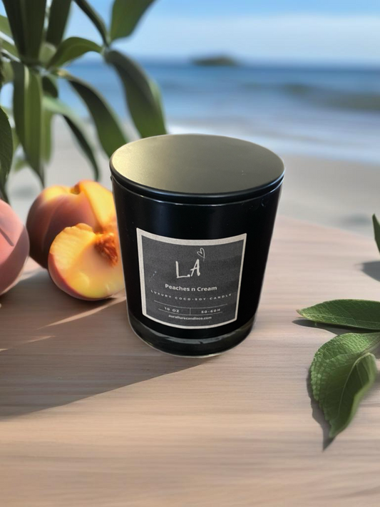 L.A: 10 oz Peaches n Cream Scented Candle